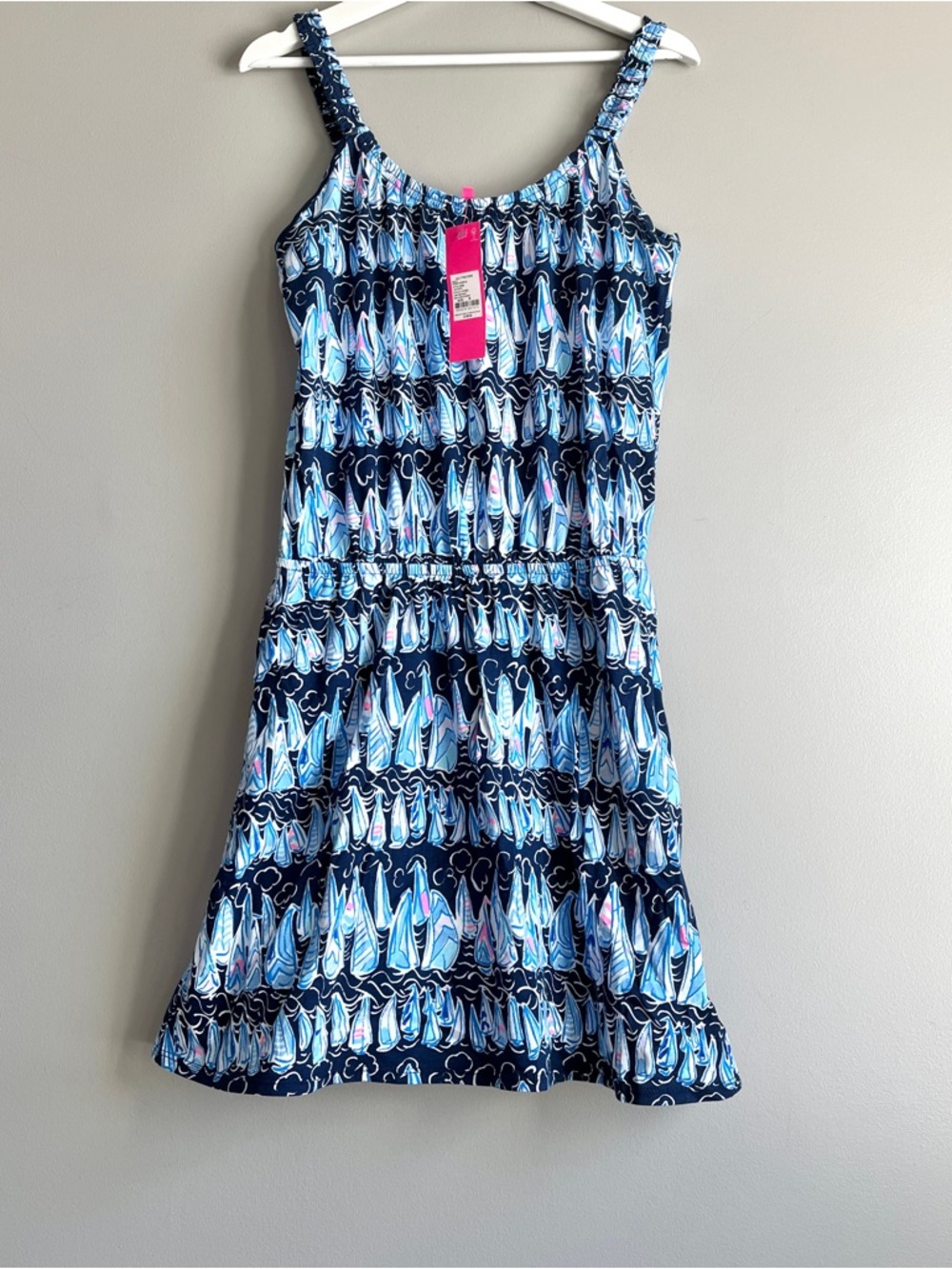 Lilly Pulitzer NEW Loro romper shorts womens medium navy blue tide sails preppy - Picture 2 of 10
